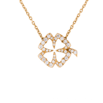 18k Diamond Four Leaf Clover Pendant Necklace